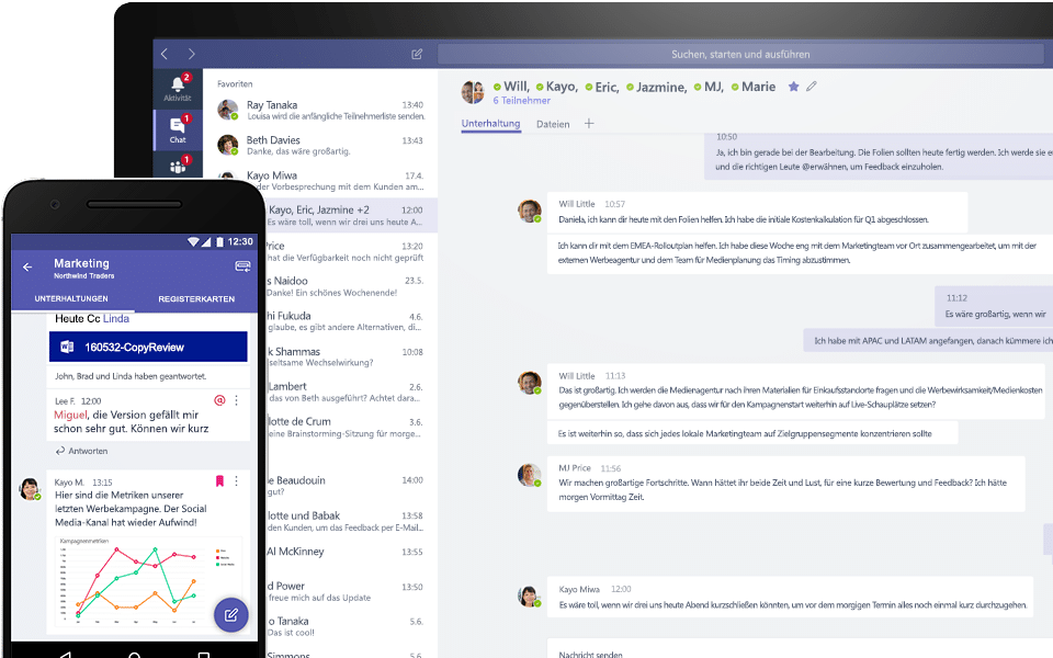 Zusammenarbeit mit Microsoft Teams